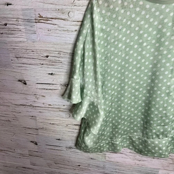 Zara green white polka dot blouse top oversized  size small - Picture 2 of 6